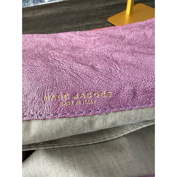 Marc Jacobs Quilted Purple & Orange Double Flap Foldover Clutch MSRP $1275+ - Picture 4 of 12